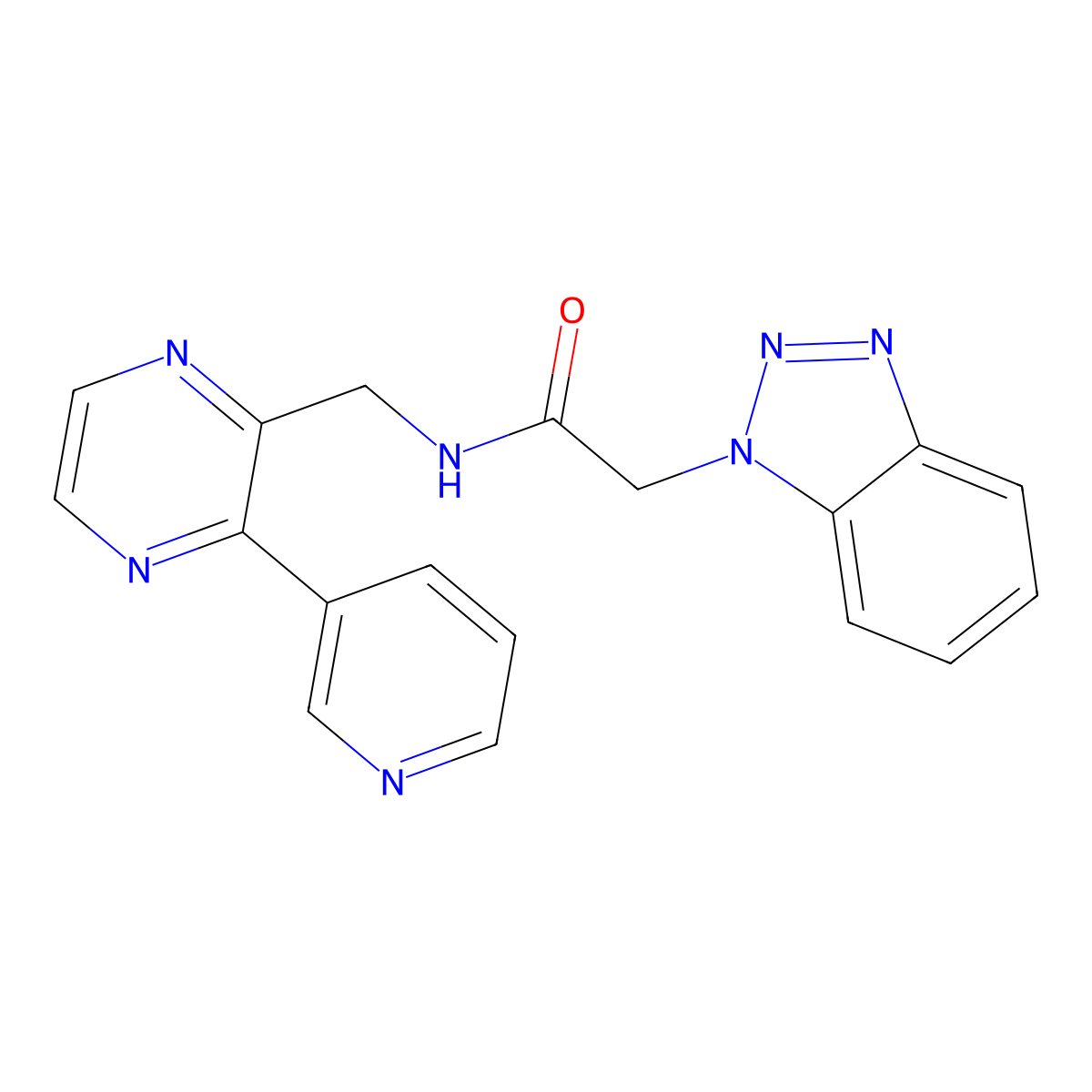 2-(1H-1,2,3-benzotriazol-1-yl)-N-{[3-(pyridin-3-yl)pyrazin-2-yl]methyl}acetamide molecular structure, CAS 2097860-92-7