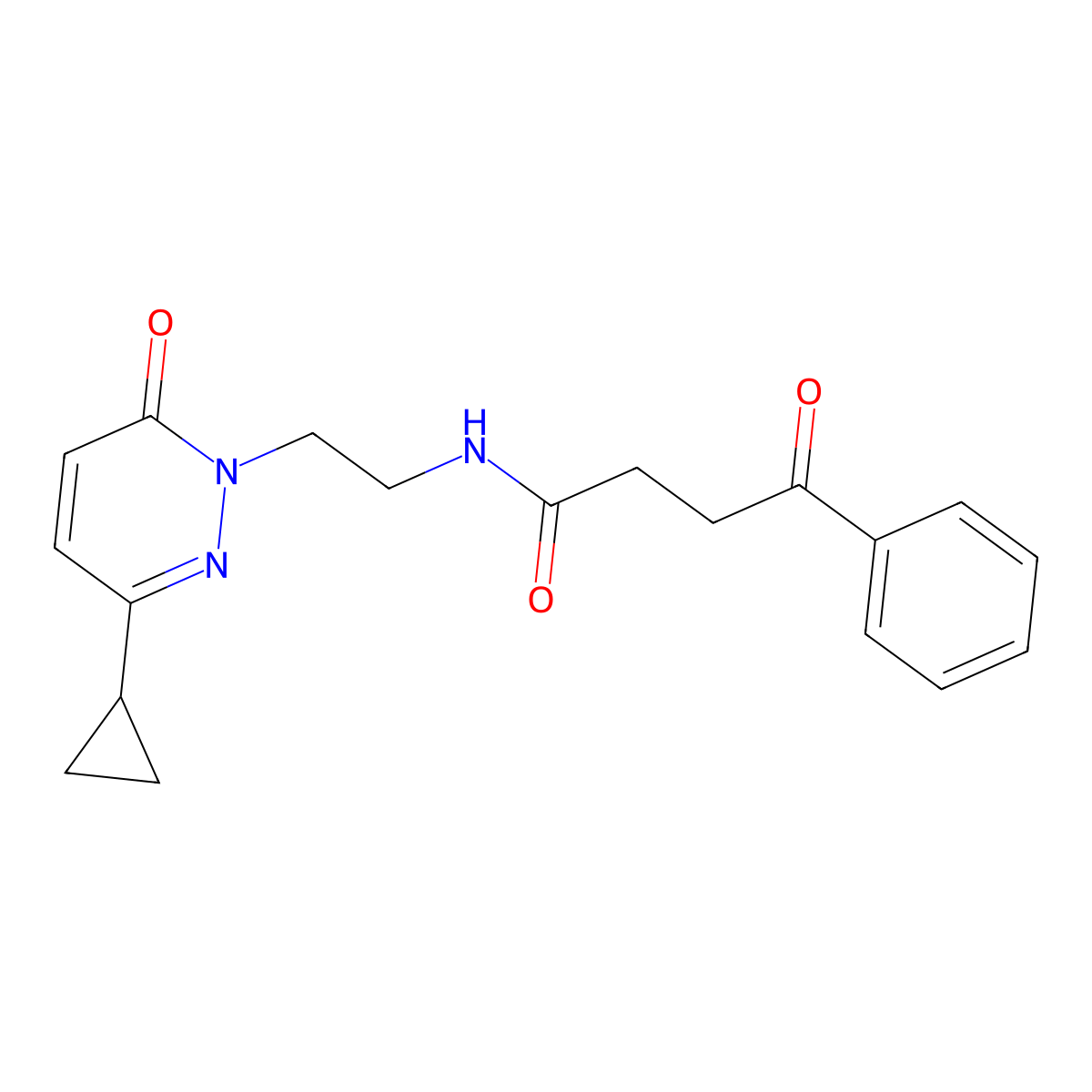 N-(2-(3-cyclopropyl-6-oxopyridazin-1(6H)-yl)ethyl)-4-oxo-4-phenylbutanamide molecular structure, CAS 2097860-99-4