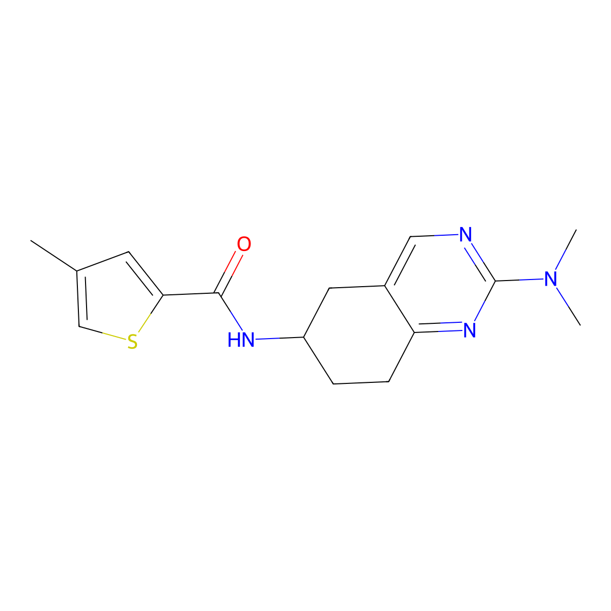 N-[2-(dimethylamino)-5,6,7,8-tetrahydroquinazolin-6-yl]-4-methylthiophene-2-carboxamide molecular structure, CAS 2097861-01-1