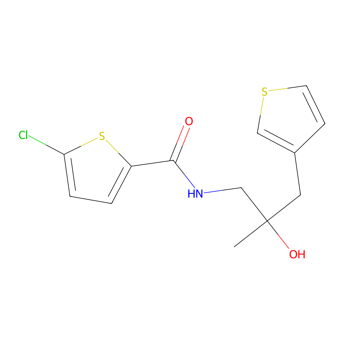5-chloro-N-[2-hydroxy-2-methyl-3-(thiophen-3-yl)propyl]thiophene-2-carboxamide molecular structure, CAS 2097861-07-7