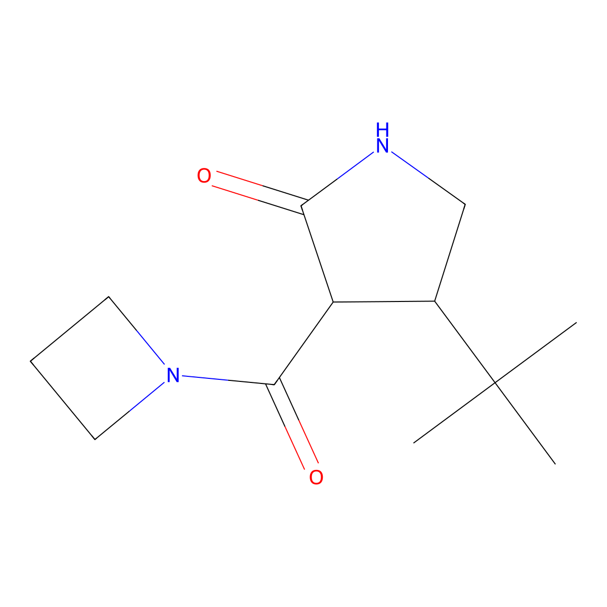 3-(Azetidine-1-carbonyl)-4-tert-butylpyrrolidin-2-one molecular structure, CAS 2097861-08-8