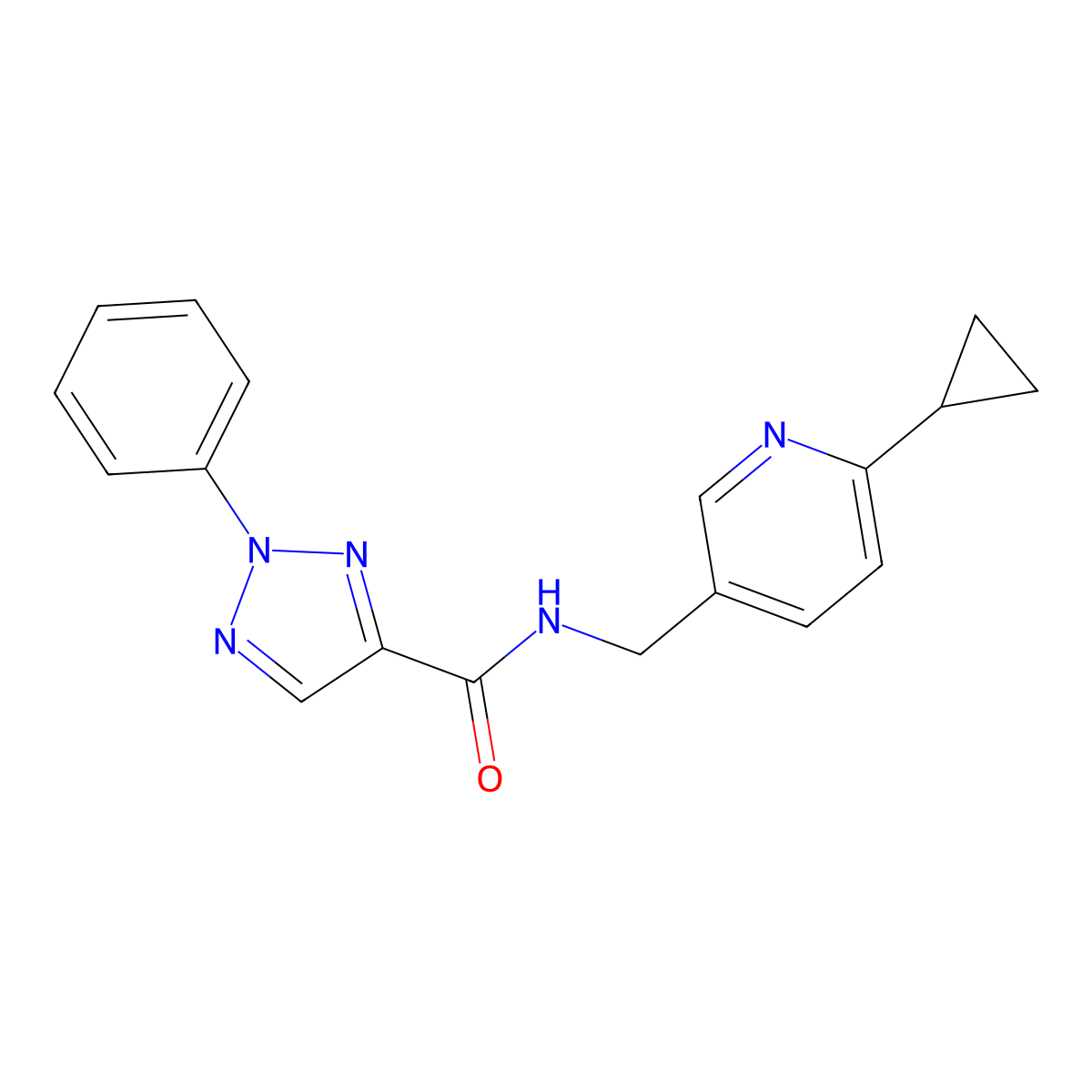 N-[(6-cyclopropylpyridin-3-yl)methyl]-2-phenyl-2H-1,2,3-triazole-4-carboxamide molecular structure, CAS 2097861-13-5