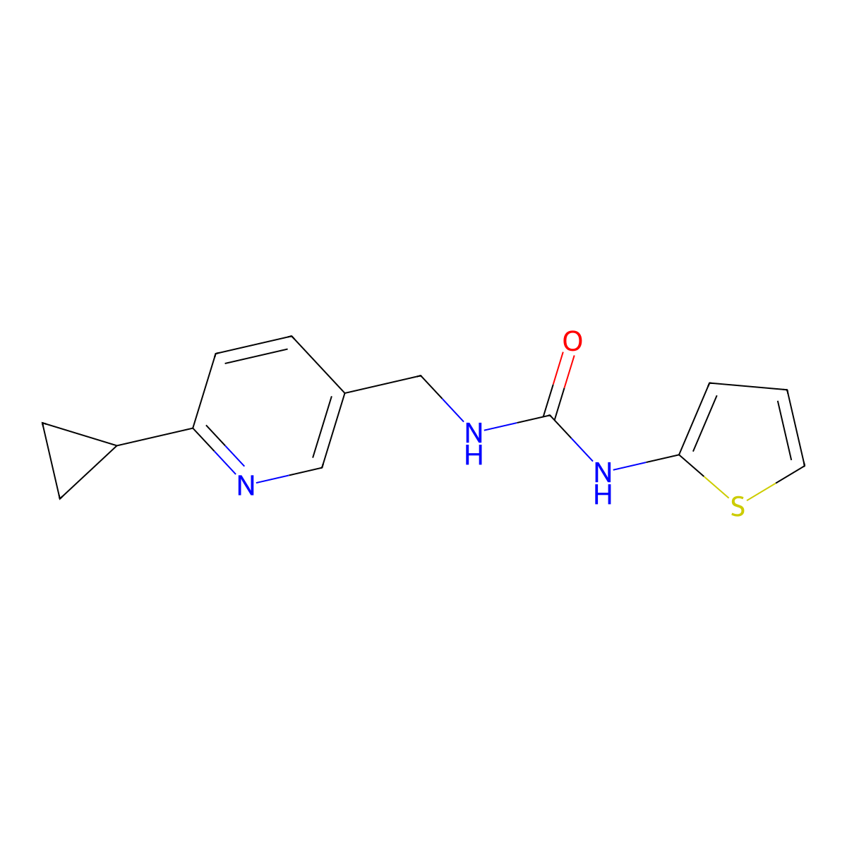 1-[(6-Cyclopropylpyridin-3-yl)methyl]-3-(thiophen-2-yl)urea molecular structure, CAS 2097861-18-0