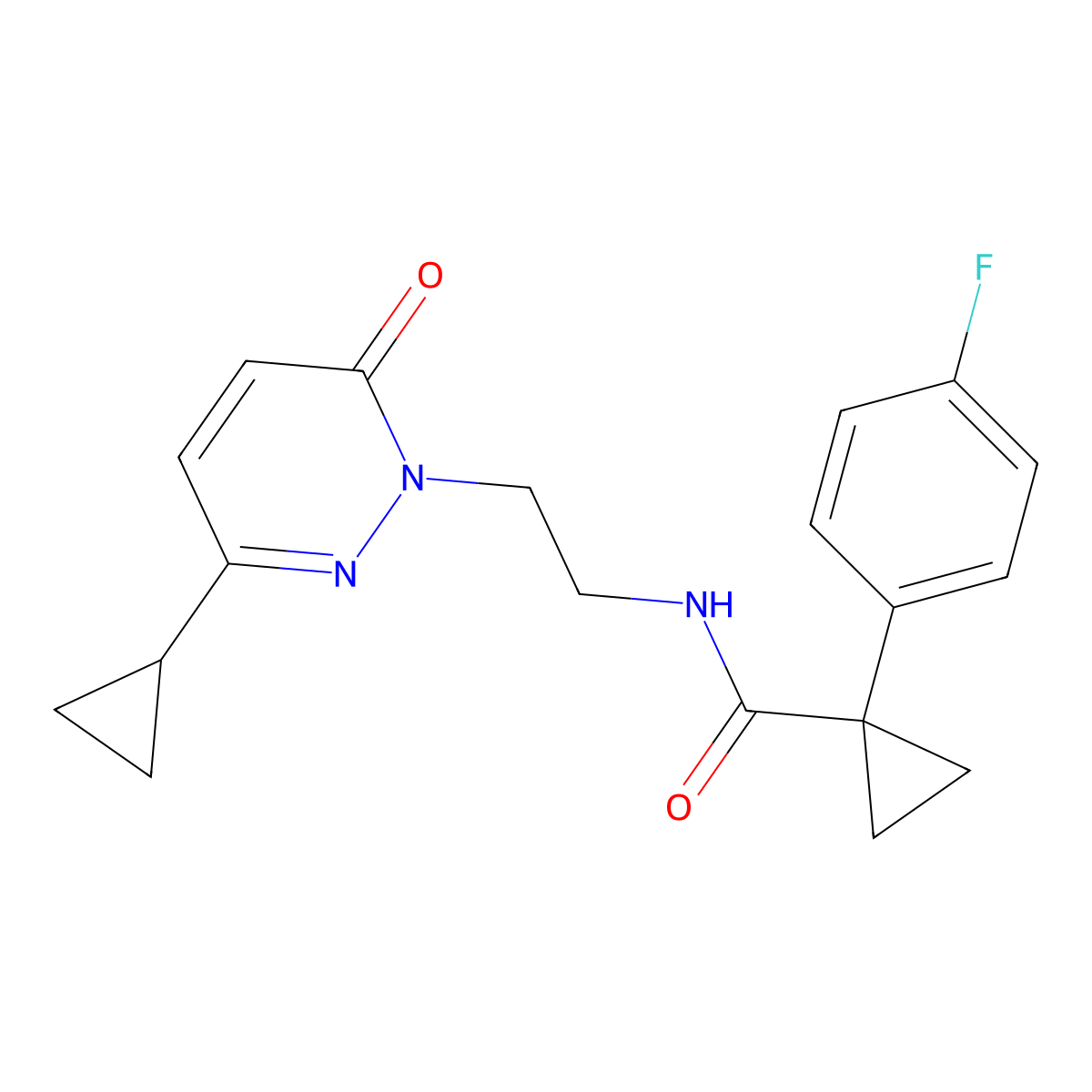 N-(2-(3-cyclopropyl-6-oxopyridazin-1(6H)-yl)ethyl)-1-(4-fluorophenyl)cyclopropanecarboxamide molecular structure, CAS 2097861-22-6