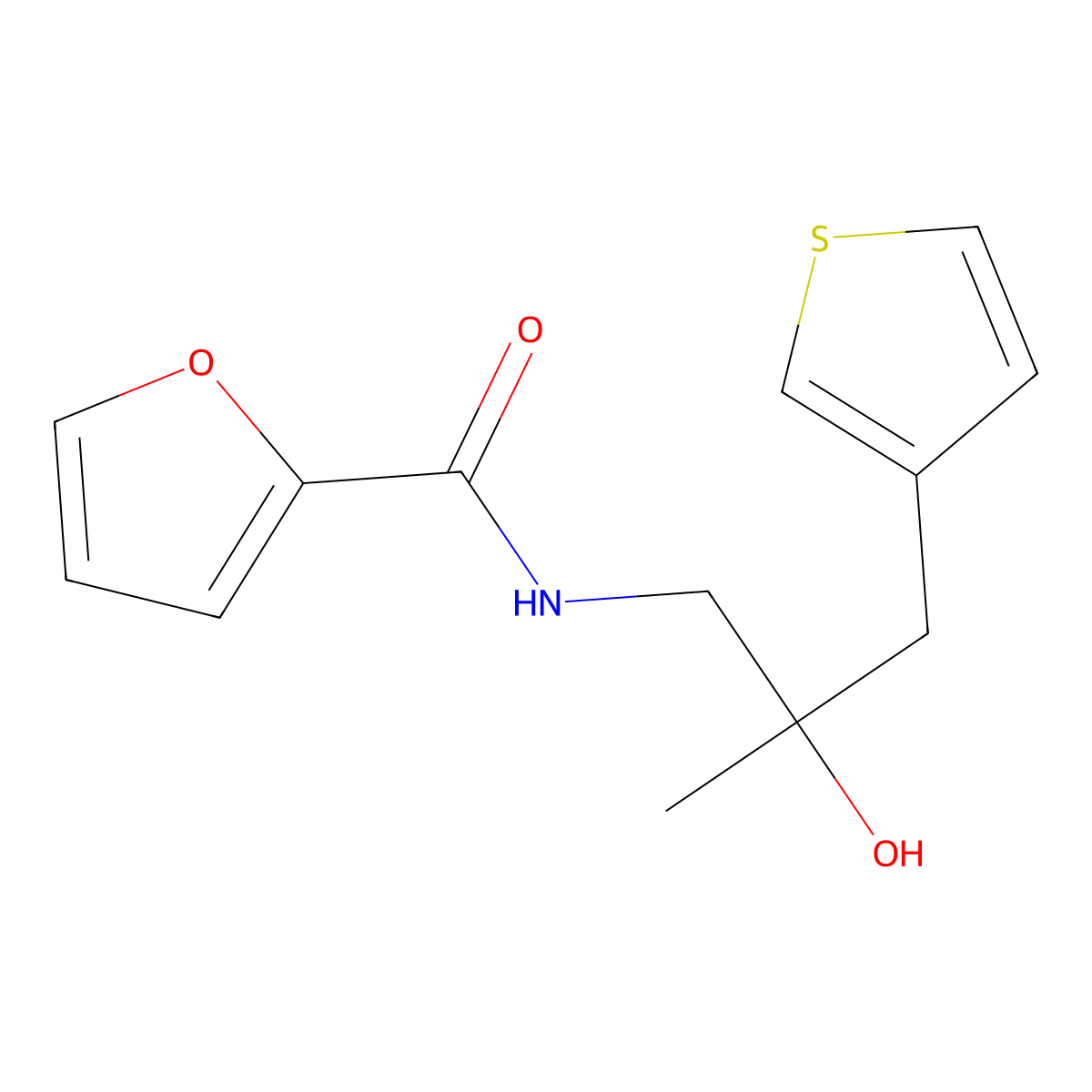N-[2-hydroxy-2-methyl-3-(thiophen-3-yl)propyl]furan-2-carboxamide molecular structure, CAS 2097861-23-7