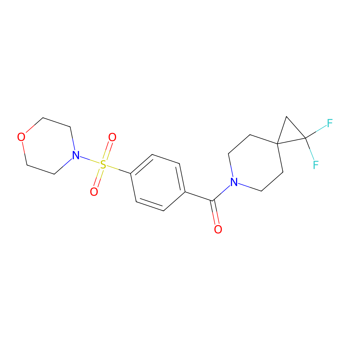 1,1-Difluoro-6-[4-(morpholine-4-sulfonyl)benzoyl]-6-azaspiro[2.5]octane molecular structure, CAS 2097861-31-7
