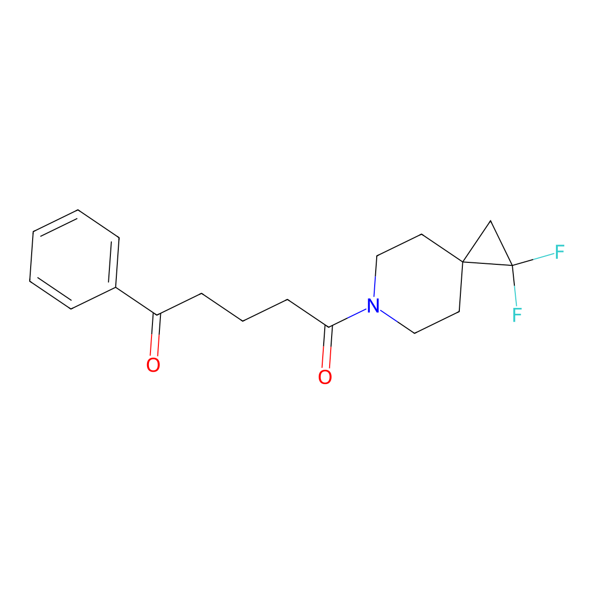 1-{1,1-Difluoro-6-azaspiro[2.5]octan-6-yl}-5-phenylpentane-1,5-dione molecular structure, CAS 2097861-36-2