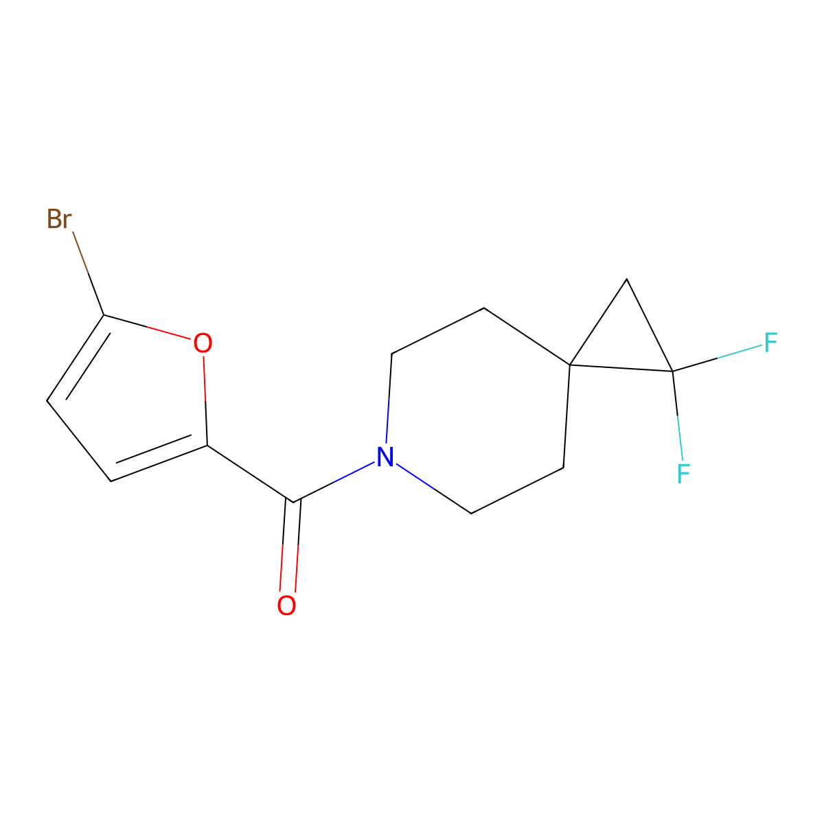 6-(5-Bromofuran-2-carbonyl)-1,1-difluoro-6-azaspiro[2.5]octane molecular structure, CAS 2097861-45-3