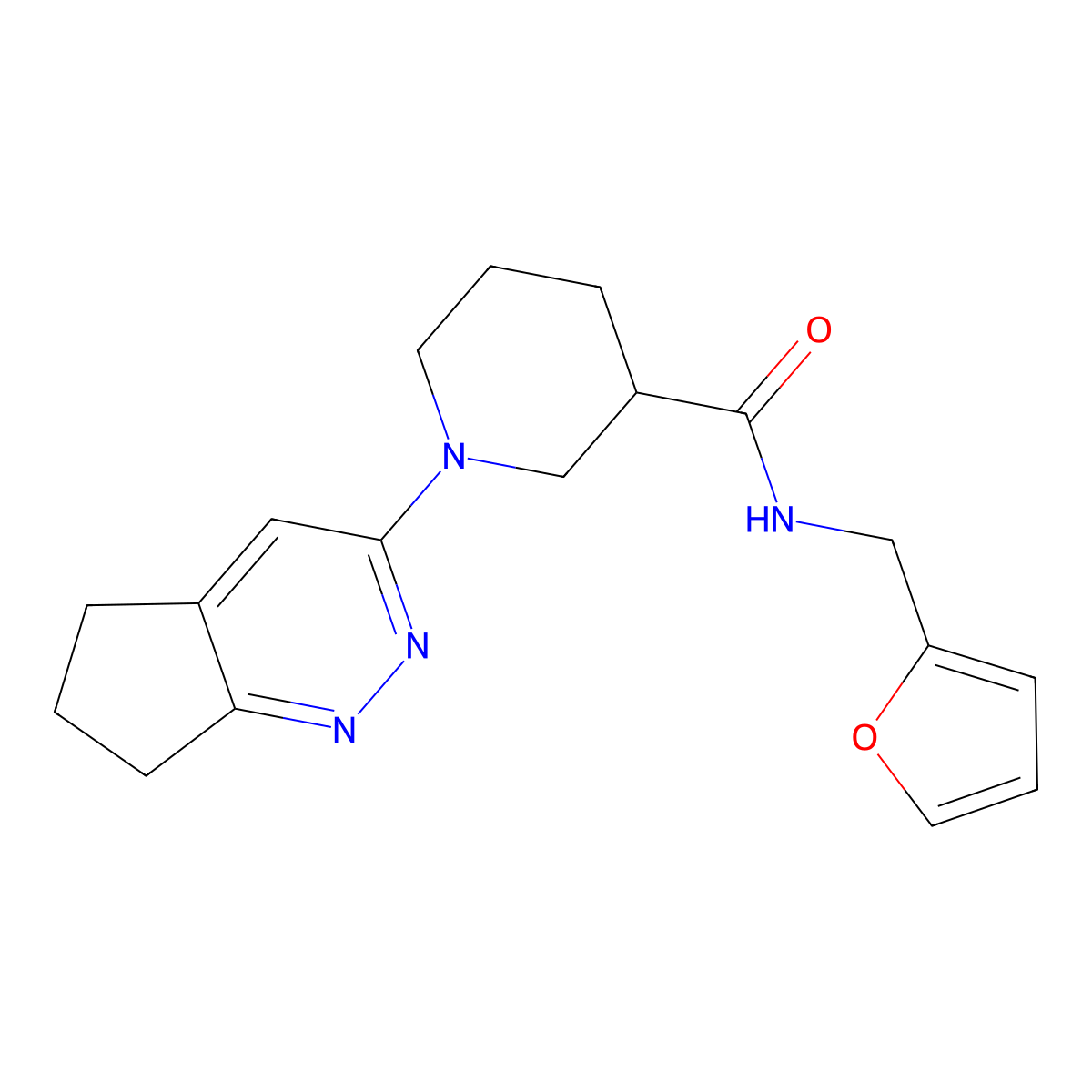 1-{5H,6H,7H-cyclopenta[c]pyridazin-3-yl}-N-[(furan-2-yl)methyl]piperidine-3-carboxamide molecular structure, CAS 2097861-47-5