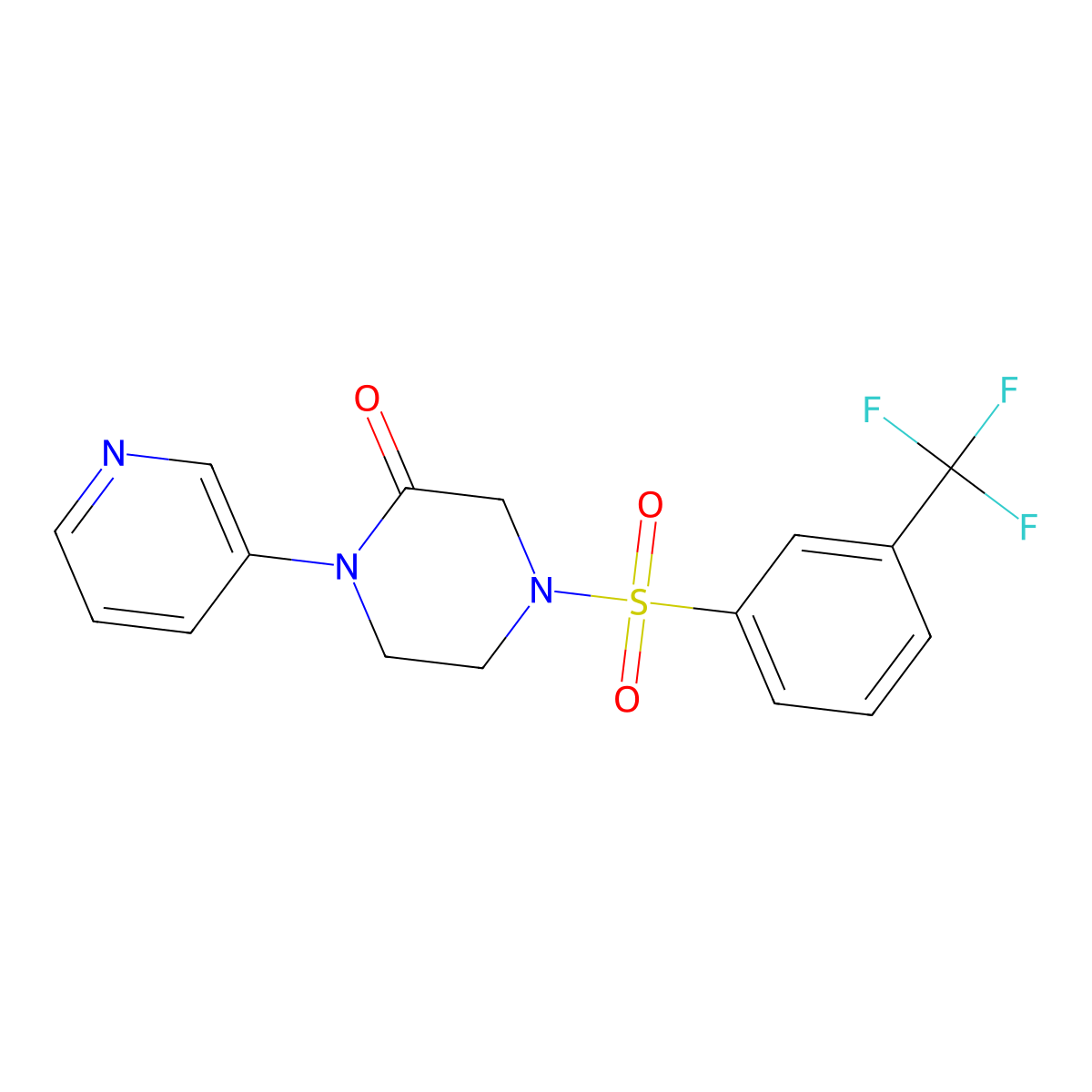 1-(Pyridin-3-yl)-4-[3-(trifluoromethyl)benzenesulfonyl]piperazin-2-one molecular structure, CAS 2097861-59-9