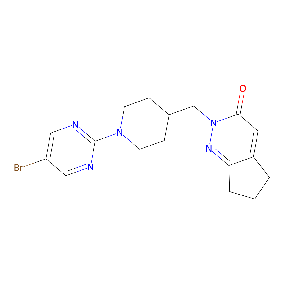 2-{[1-(5-bromopyrimidin-2-yl)piperidin-4-yl]methyl}-2H,3H,5H,6H,7H-cyclopenta[c]pyridazin-3-one molecular structure, CAS 2097861-62-4