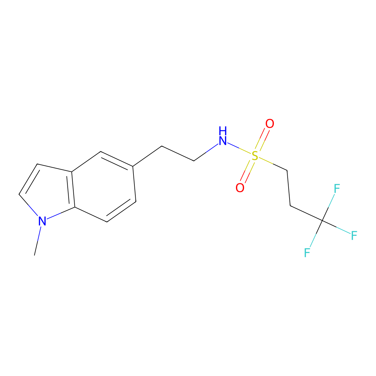 3,3,3-trifluoro-N-[2-(1-methyl-1H-indol-5-yl)ethyl]propane-1-sulfonamide molecular structure, CAS 2097861-72-6