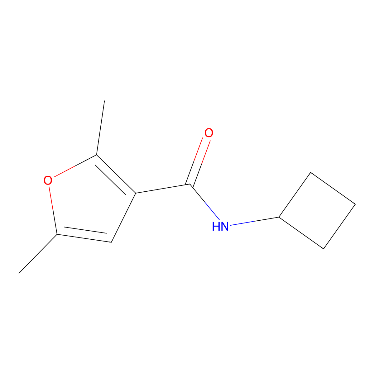 N-cyclobutyl-2,5-dimethylfuran-3-carboxamide molecular structure, CAS 2097861-86-2