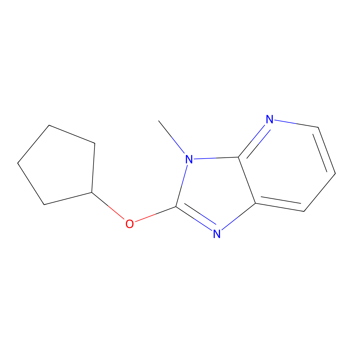 2-(cyclopentyloxy)-3-methyl-3H-imidazo[4,5-b]pyridine molecular structure, CAS 2097861-87-3