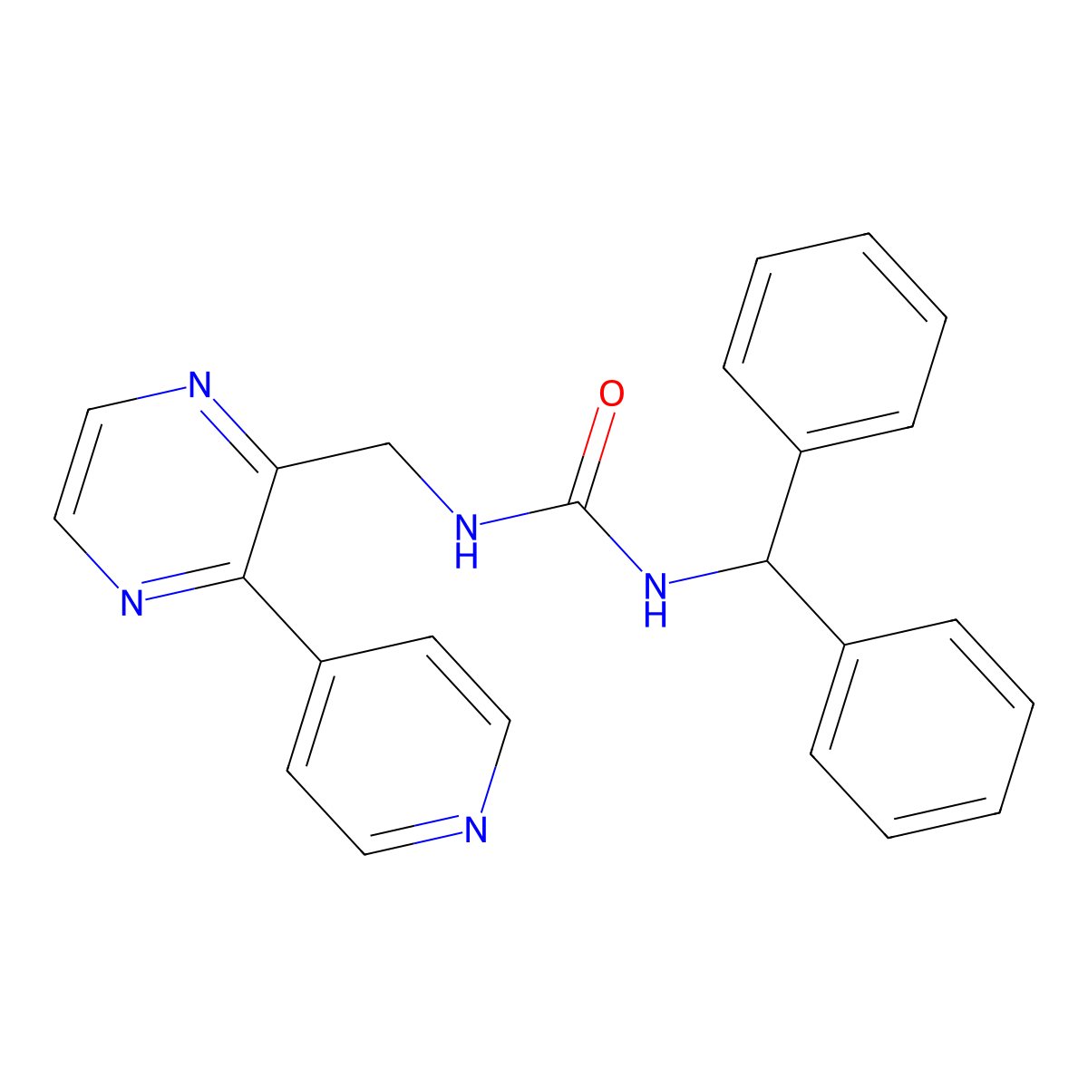 1-(Diphenylmethyl)-3-{[3-(pyridin-4-yl)pyrazin-2-yl]methyl}urea molecular structure, CAS 2097861-91-9