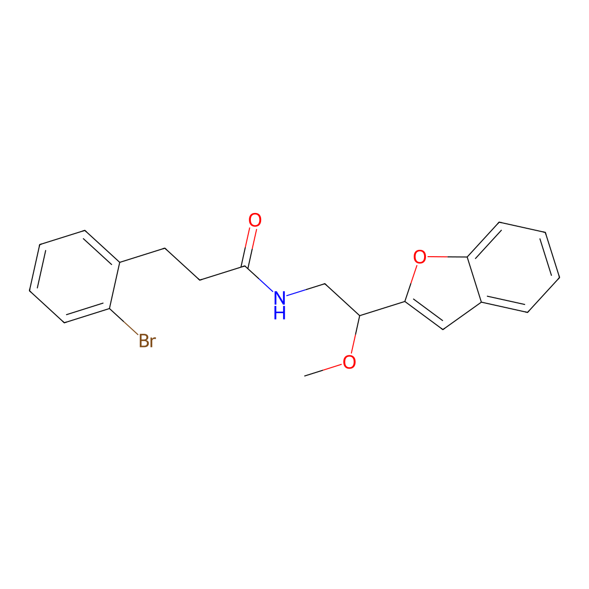 N-[2-(1-benzofuran-2-yl)-2-methoxyethyl]-3-(2-bromophenyl)propanamide molecular structure, CAS 2097861-93-1