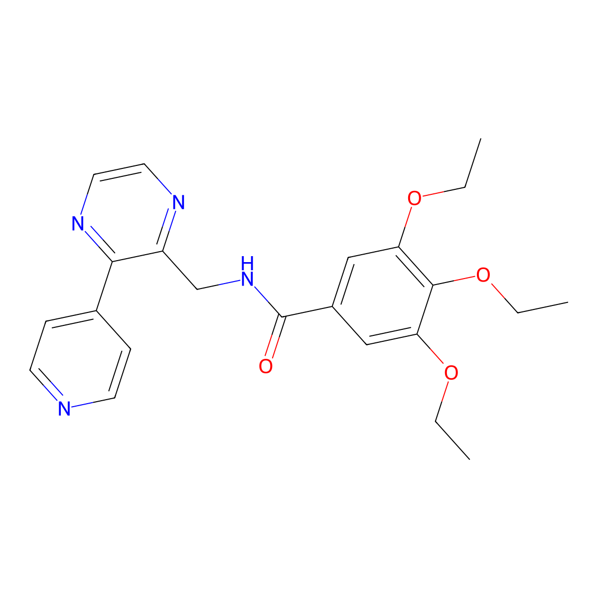 3,4,5-triethoxy-N-{[3-(pyridin-4-yl)pyrazin-2-yl]methyl}benzamide molecular structure, CAS 2097861-95-3