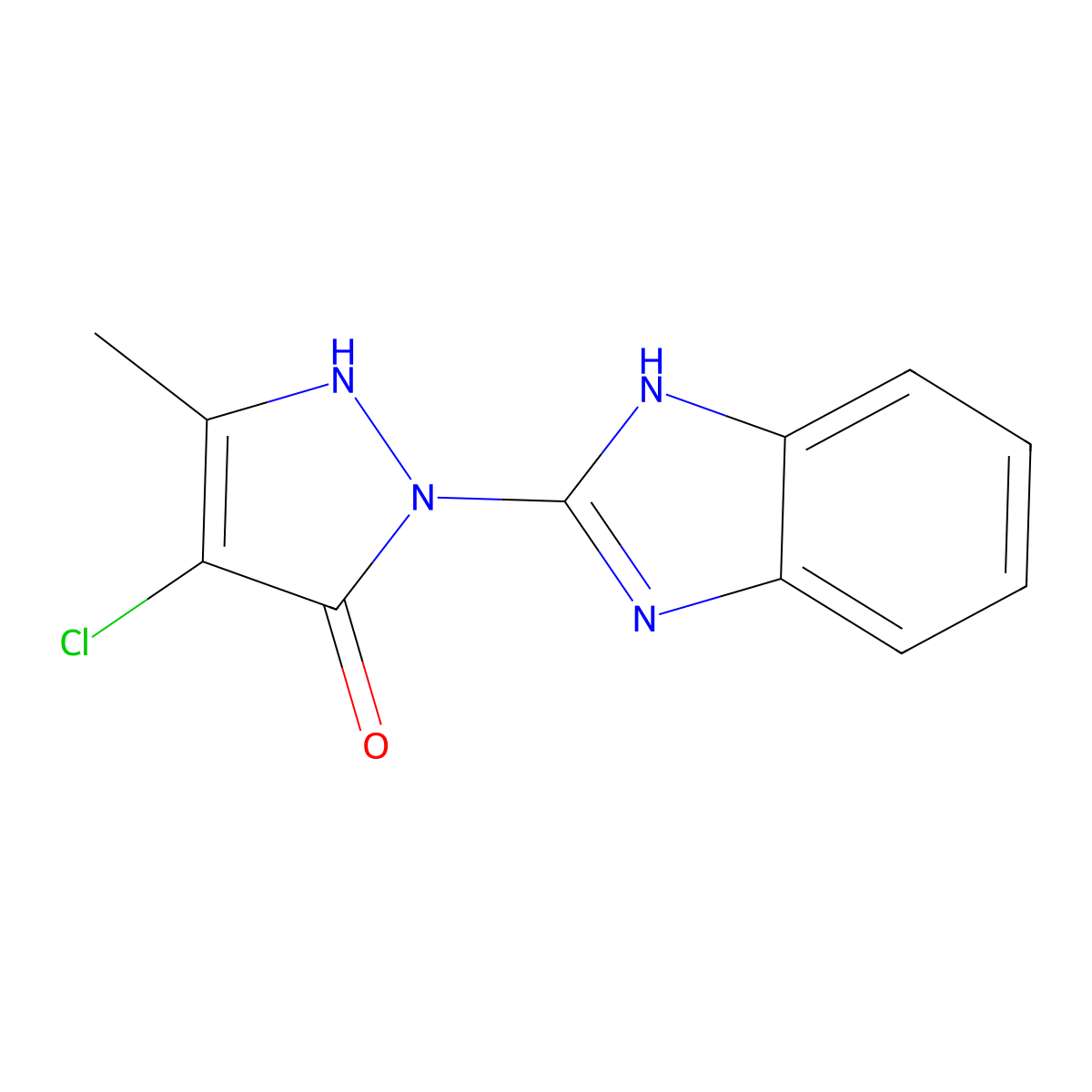 2-(1H-1,3-benzodiazol-2-yl)-4-chloro-5-methyl-2,3-dihydro-1H-pyrazol-3-one molecular structure, CAS 2097861-97-5