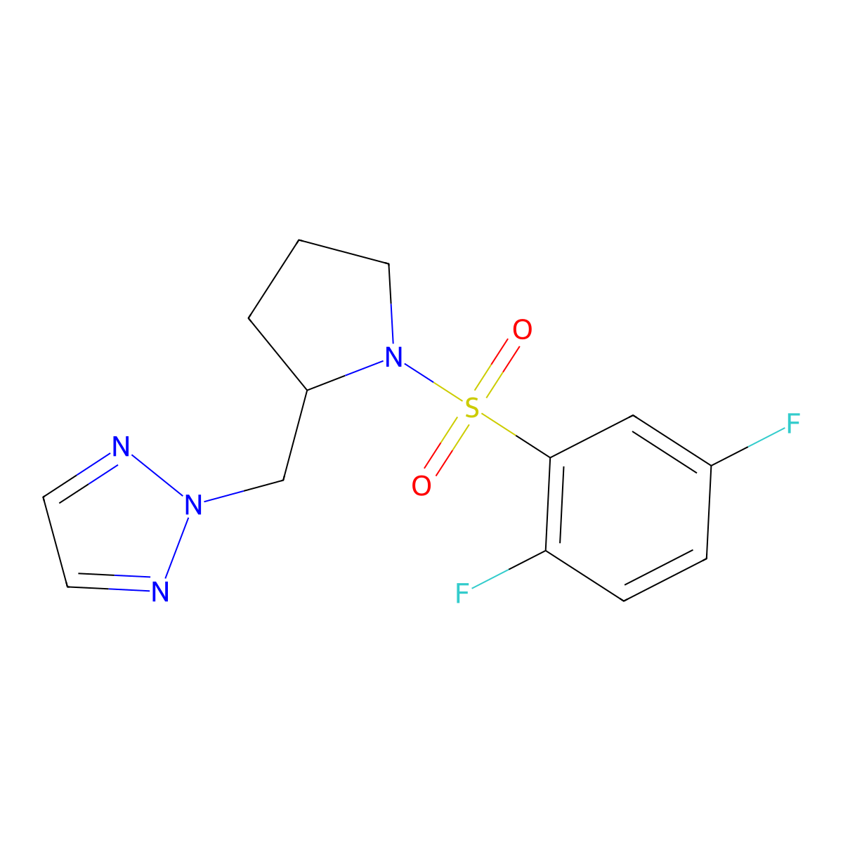 2-{[1-(2,5-difluorobenzenesulfonyl)pyrrolidin-2-yl]methyl}-2H-1,2,3-triazole molecular structure, CAS 2097862-09-2