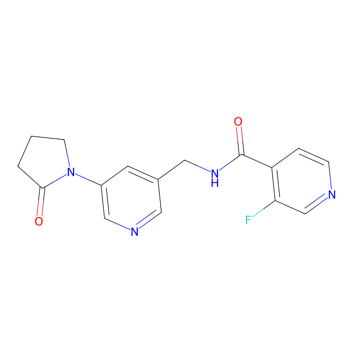 3-fluoro-N-{[5-(2-oxopyrrolidin-1-yl)pyridin-3-yl]methyl}pyridine-4-carboxamide molecular structure, CAS 2097862-21-8