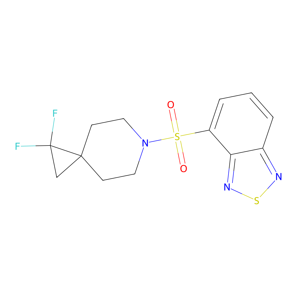 4-({1,1-Difluoro-6-azaspiro[2.5]octan-6-yl}sulfonyl)-2,1,3-benzothiadiazole molecular structure, CAS 2097862-24-1