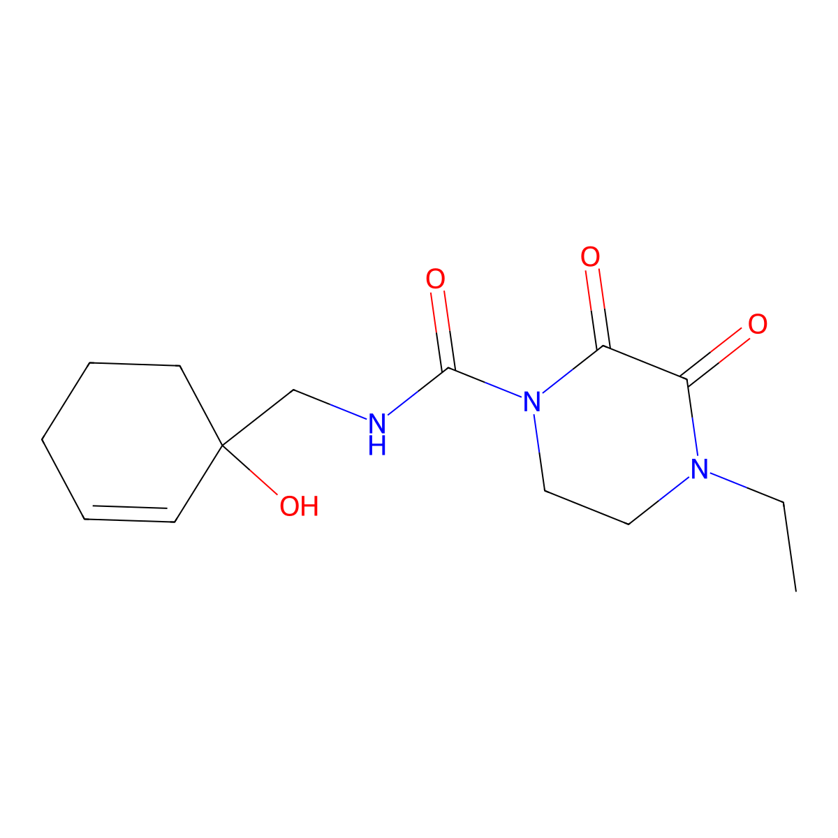 4-ethyl-N-[(1-hydroxycyclohex-2-en-1-yl)methyl]-2,3-dioxopiperazine-1-carboxamide molecular structure, CAS 2097862-37-6