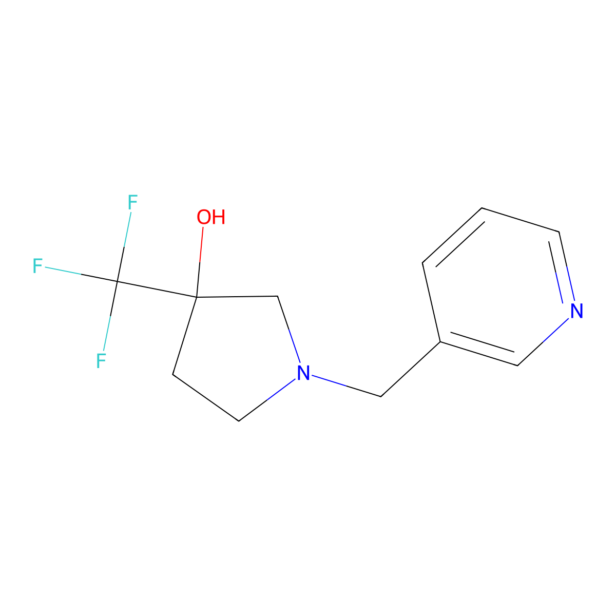 1-[(Pyridin-3-yl)methyl]-3-(trifluoromethyl)pyrrolidin-3-ol molecular structure, CAS 2097862-43-4