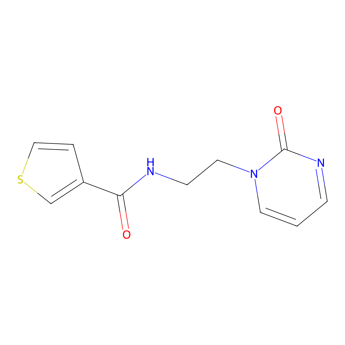 N-(2-(2-oxopyrimidin-1(2H)-yl)ethyl)thiophene-3-carboxamide molecular structure, CAS 2097862-51-4