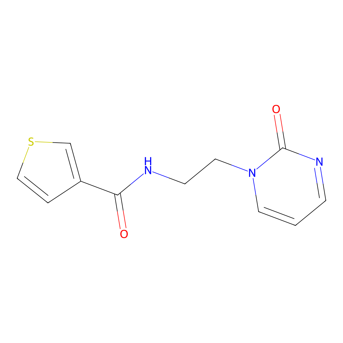 N-(2-(2-oxopyrimidin-1(2H)-yl)ethyl)thiophene-3-carboxamide molecular structure, CAS 2097862-51-4