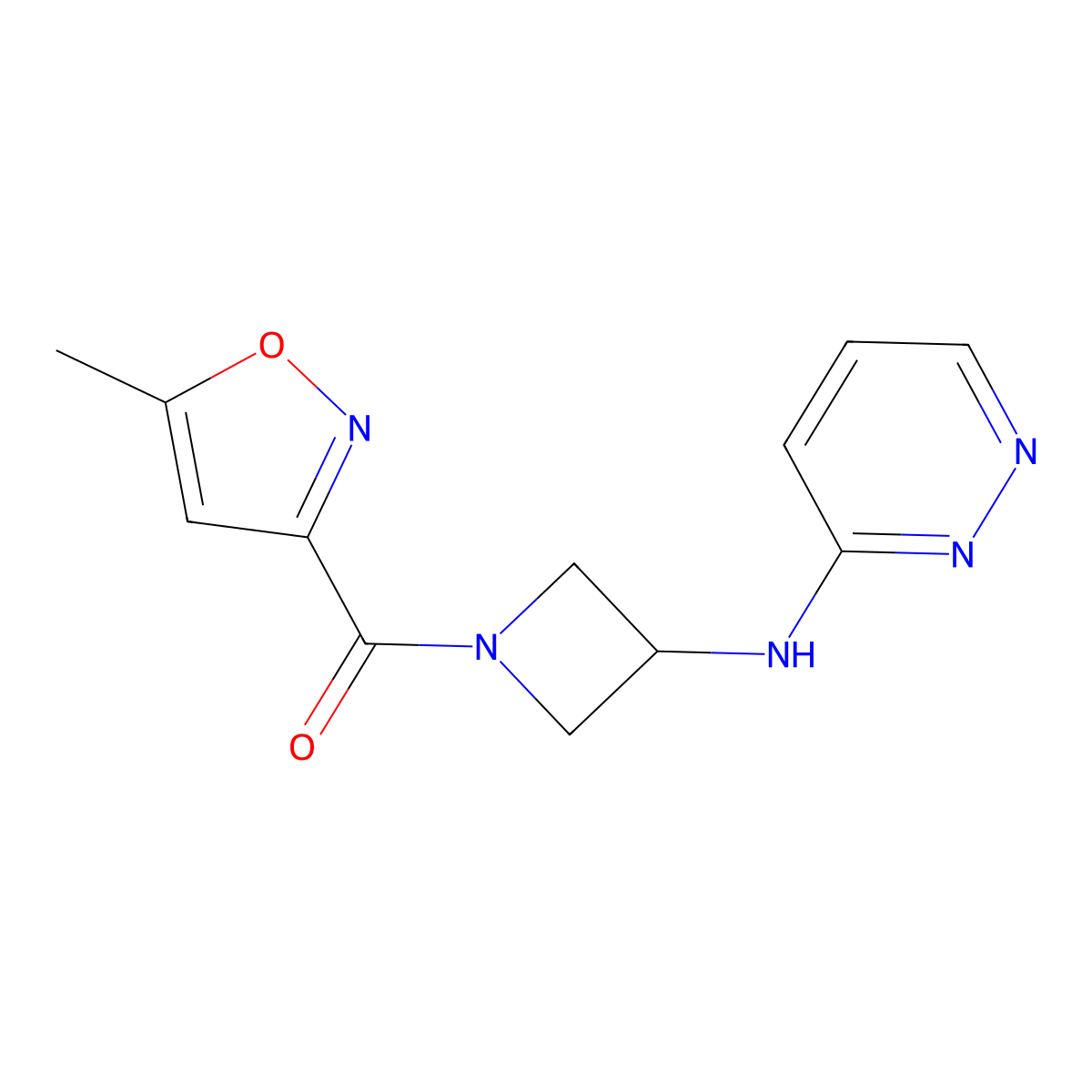 N-[1-(5-methyl-1,2-oxazole-3-carbonyl)azetidin-3-yl]pyridazin-3-amine molecular structure, CAS 2097862-52-5