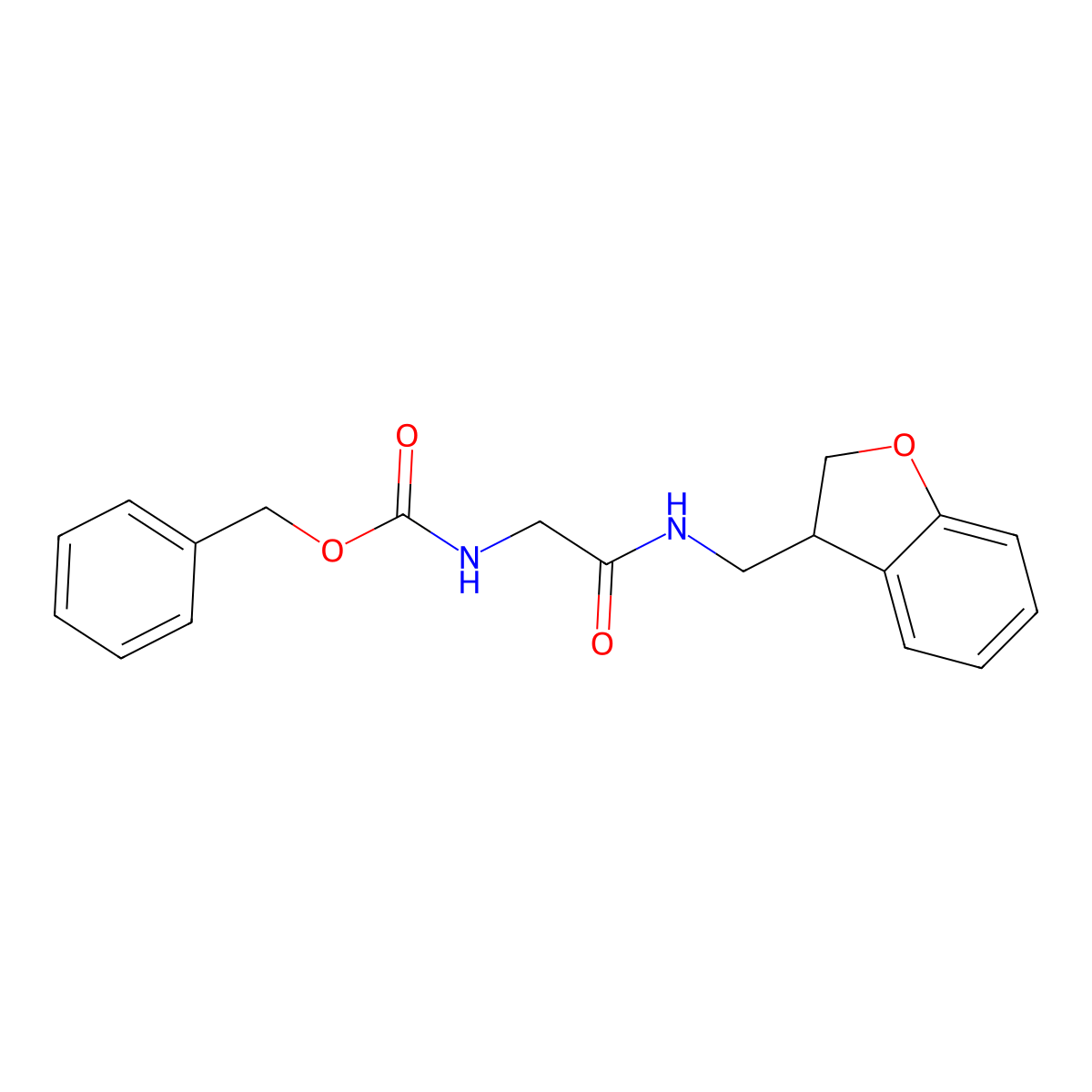 benzyl N-({[(2,3-dihydro-1-benzofuran-3-yl)methyl]carbamoyl}methyl)carbamate molecular structure, CAS 2097862-56-9