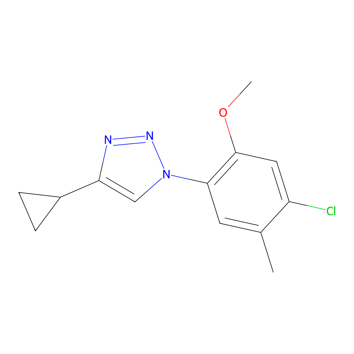 1-(4-chloro-2-methoxy-5-methylphenyl)-4-cyclopropyl-1H-1,2,3-triazole molecular structure, CAS 2097862-66-1
