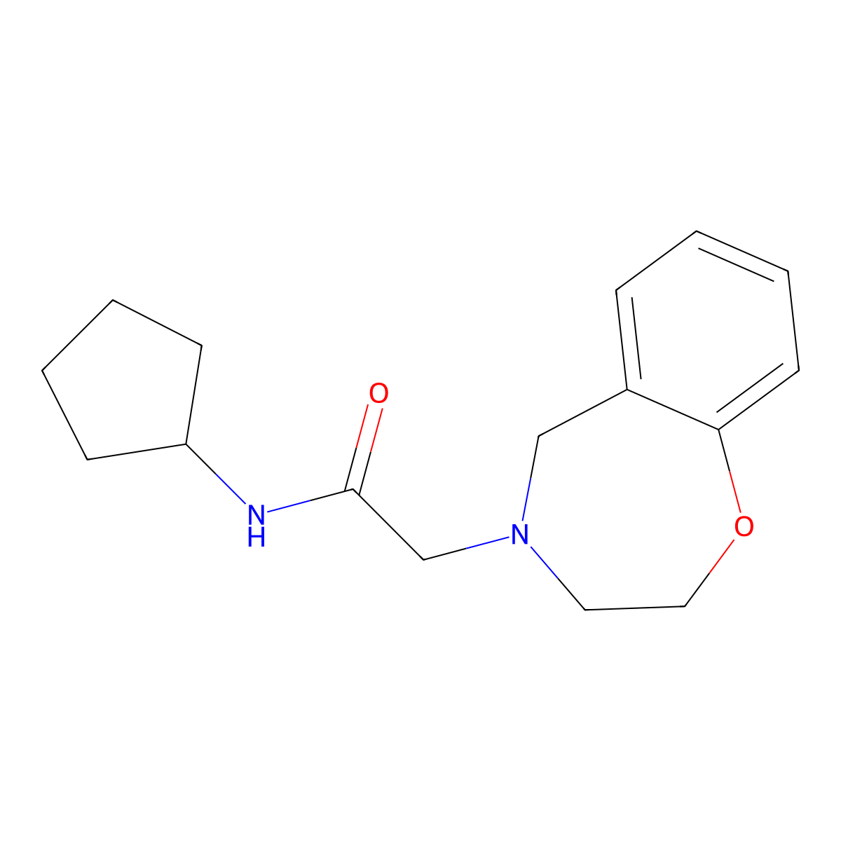 N-cyclopentyl-2-(2,3-dihydrobenzo[f][1,4]oxazepin-4(5H)-yl)acetamide molecular structure, CAS 2097863-01-7