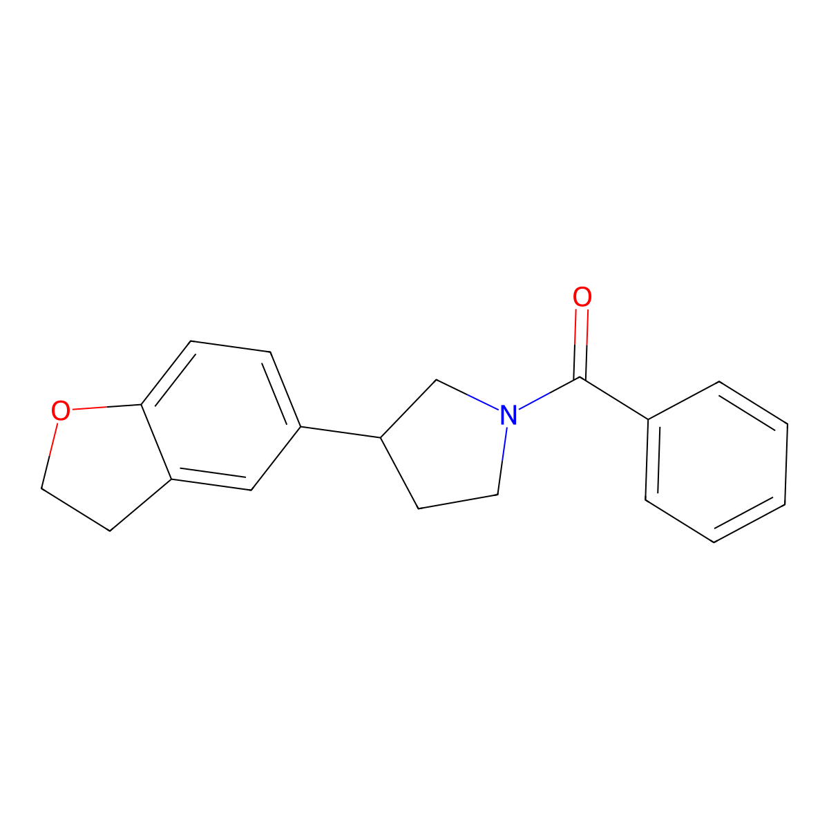1-Benzoyl-3-(2,3-dihydro-1-benzofuran-5-yl)pyrrolidine molecular structure, CAS 2097863-02-8