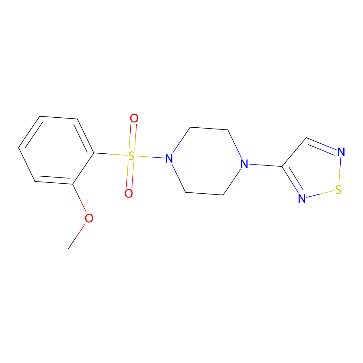 1-(2-Methoxybenzenesulfonyl)-4-(1,2,5-thiadiazol-3-yl)piperazine molecular structure, CAS 2097863-06-2