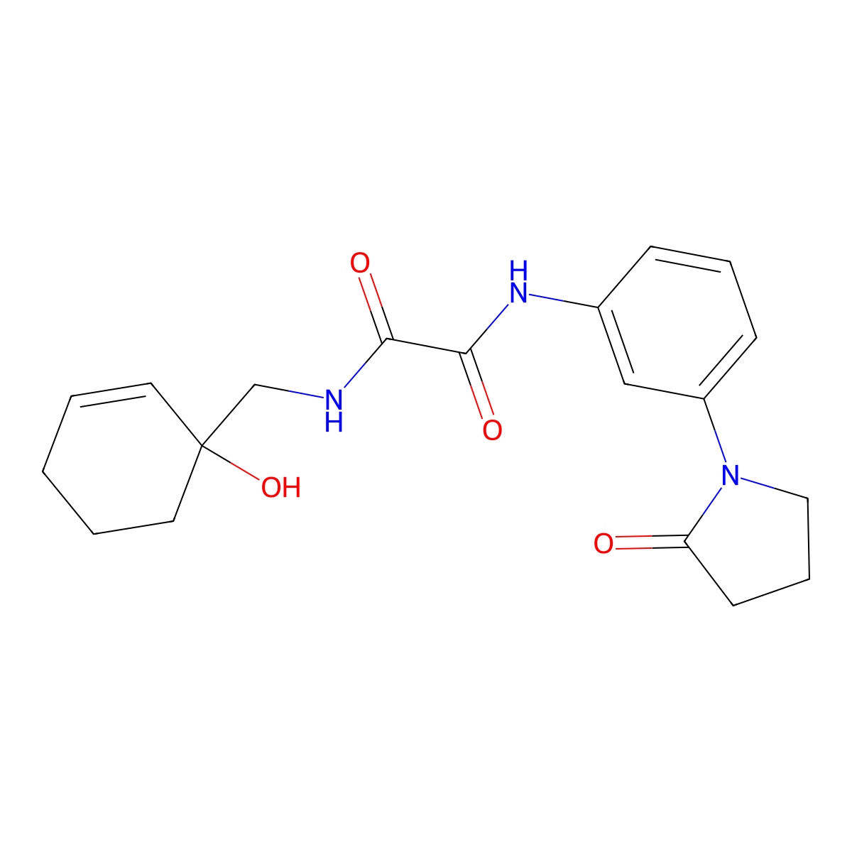 N'-[(1-hydroxycyclohex-2-en-1-yl)methyl]-N-[3-(2-oxopyrrolidin-1-yl)phenyl]ethanediamide molecular structure, CAS 2097863-21-1