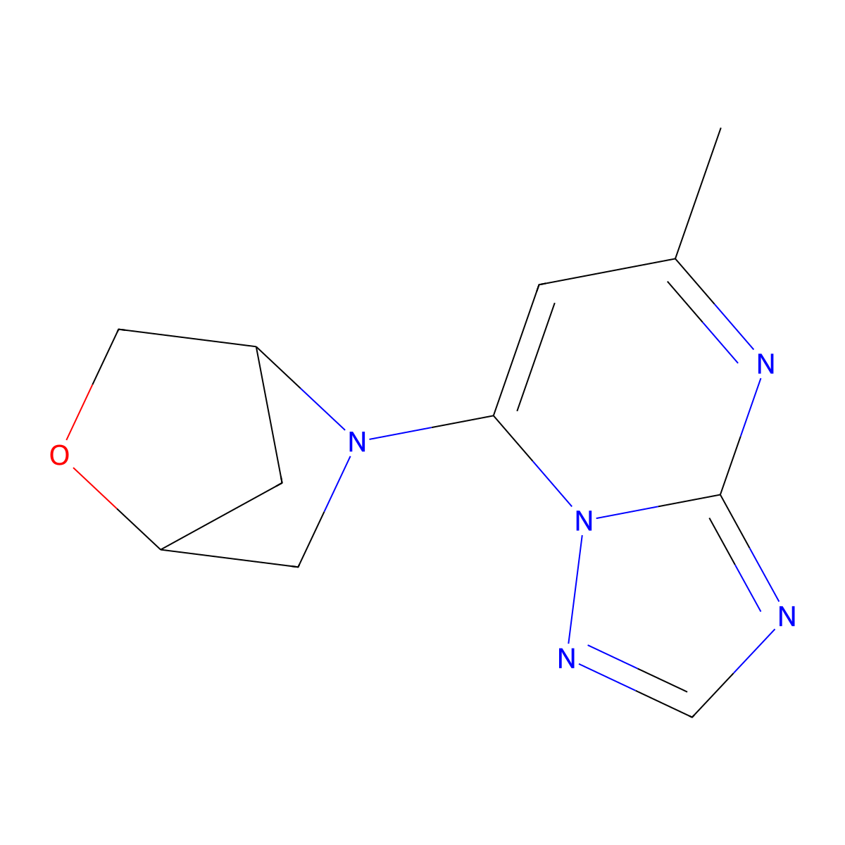 5-{5-Methyl-[1,2,4]triazolo[1,5-a]pyrimidin-7-yl}-2-oxa-5-azabicyclo[2.2.1]heptane molecular structure, CAS 2097863-23-3