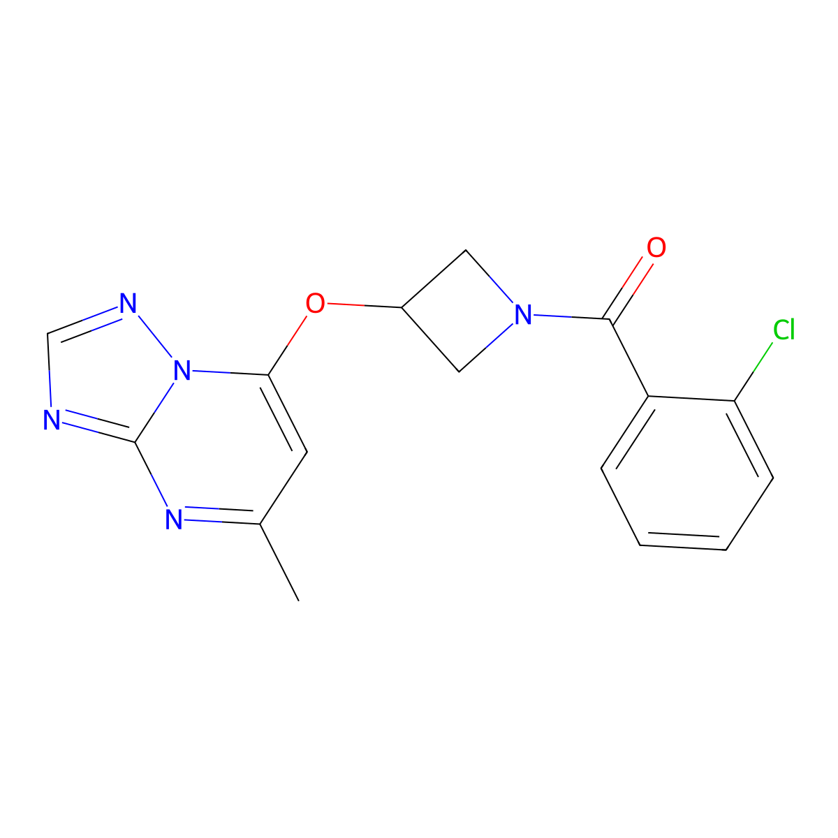 1-(2-Chlorobenzoyl)-3-({5-methyl-[1,2,4]triazolo[1,5-a]pyrimidin-7-yl}oxy)azetidine molecular structure, CAS 2097863-46-0
