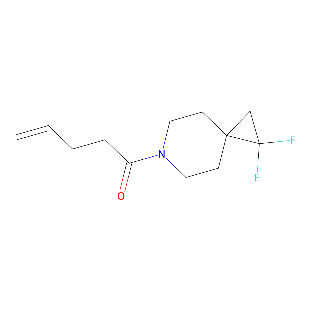 1-{1,1-Difluoro-6-azaspiro[2.5]octan-6-yl}pent-4-en-1-one molecular structure, CAS 2097863-54-0