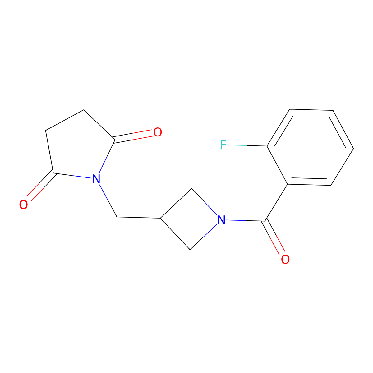 1-{[1-(2-Fluorobenzoyl)azetidin-3-yl]methyl}pyrrolidine-2,5-dione molecular structure, CAS 2097863-57-3