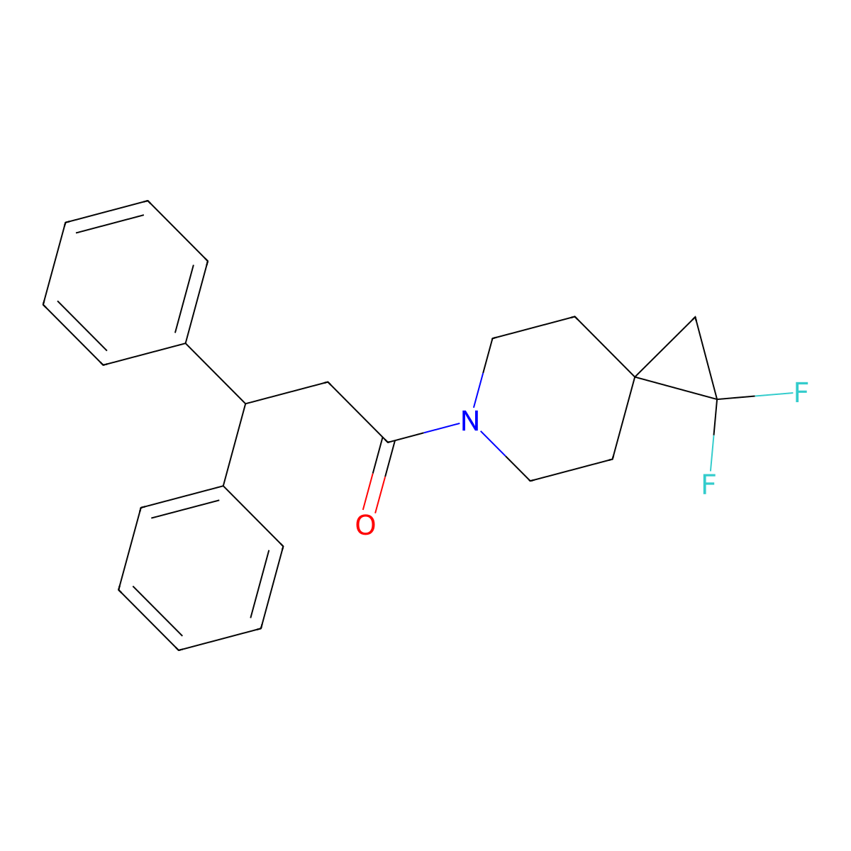 1-{1,1-Difluoro-6-azaspiro[2.5]octan-6-yl}-3,3-diphenylpropan-1-one molecular structure, CAS 2097863-59-5