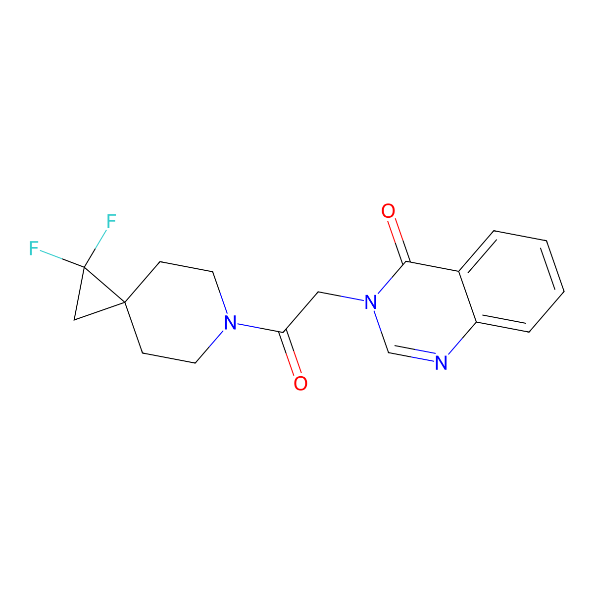 3-(2-{1,1-Difluoro-6-azaspiro[2.5]octan-6-yl}-2-oxoethyl)-3,4-dihydroquinazolin-4-one molecular structure, CAS 2097863-62-0