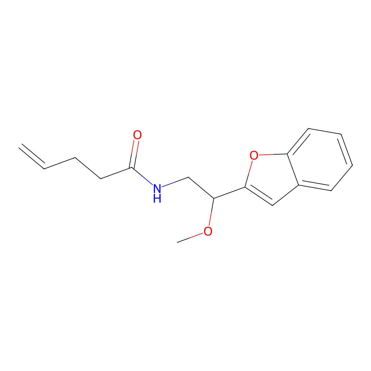 N-[2-(1-benzofuran-2-yl)-2-methoxyethyl]pent-4-enamide molecular structure, CAS 2097863-65-3