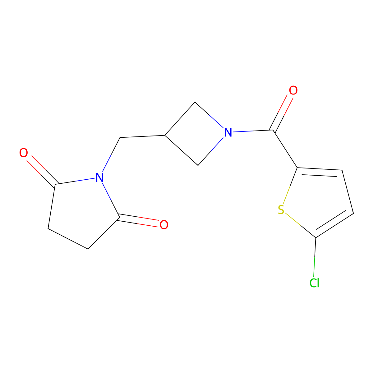 1-{[1-(5-Chlorothiophene-2-carbonyl)azetidin-3-yl]methyl}pyrrolidine-2,5-dione molecular structure, CAS 2097863-68-6