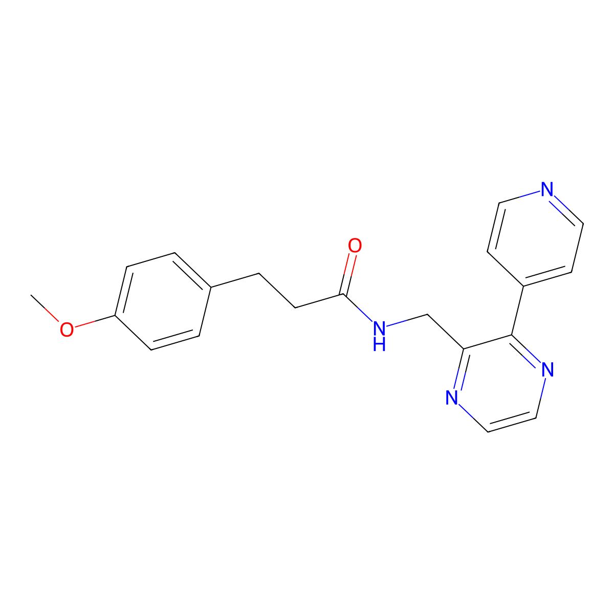 3-(4-methoxyphenyl)-N-{[3-(pyridin-4-yl)pyrazin-2-yl]methyl}propanamide molecular structure, CAS 2097863-72-2