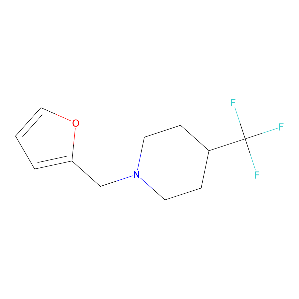 1-[(Furan-2-yl)methyl]-4-(trifluoromethyl)piperidine molecular structure, CAS 2097863-82-4