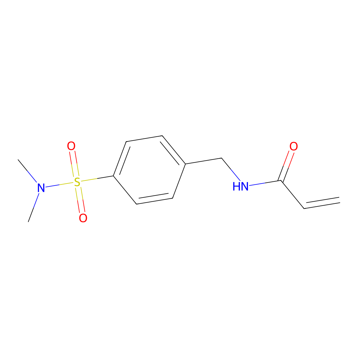 N-{[4-(dimethylsulfamoyl)phenyl]methyl}prop-2-enamide molecular structure, CAS 2097863-93-7