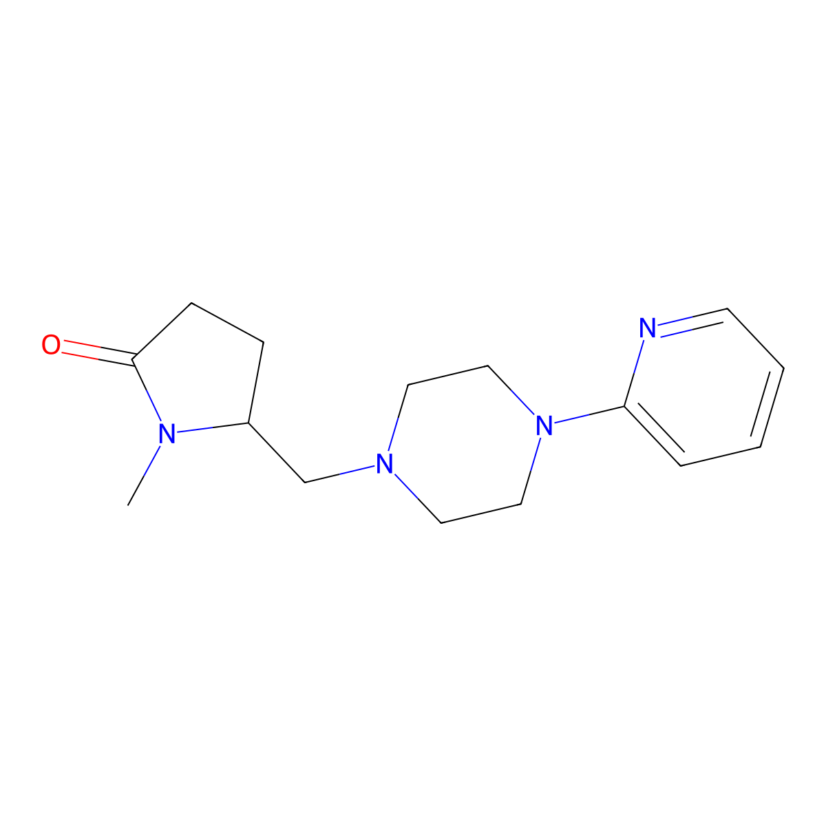 1-Methyl-5-{[4-(pyridin-2-yl)piperazin-1-yl]methyl}pyrrolidin-2-one molecular structure, CAS 2097863-94-8