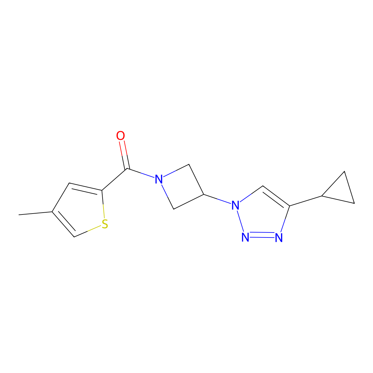 (3-(4-cyclopropyl-1H-1,2,3-triazol-1-yl)azetidin-1-yl)(4-methylthiophen-2-yl)methanone molecular structure, CAS 2097864-06-5