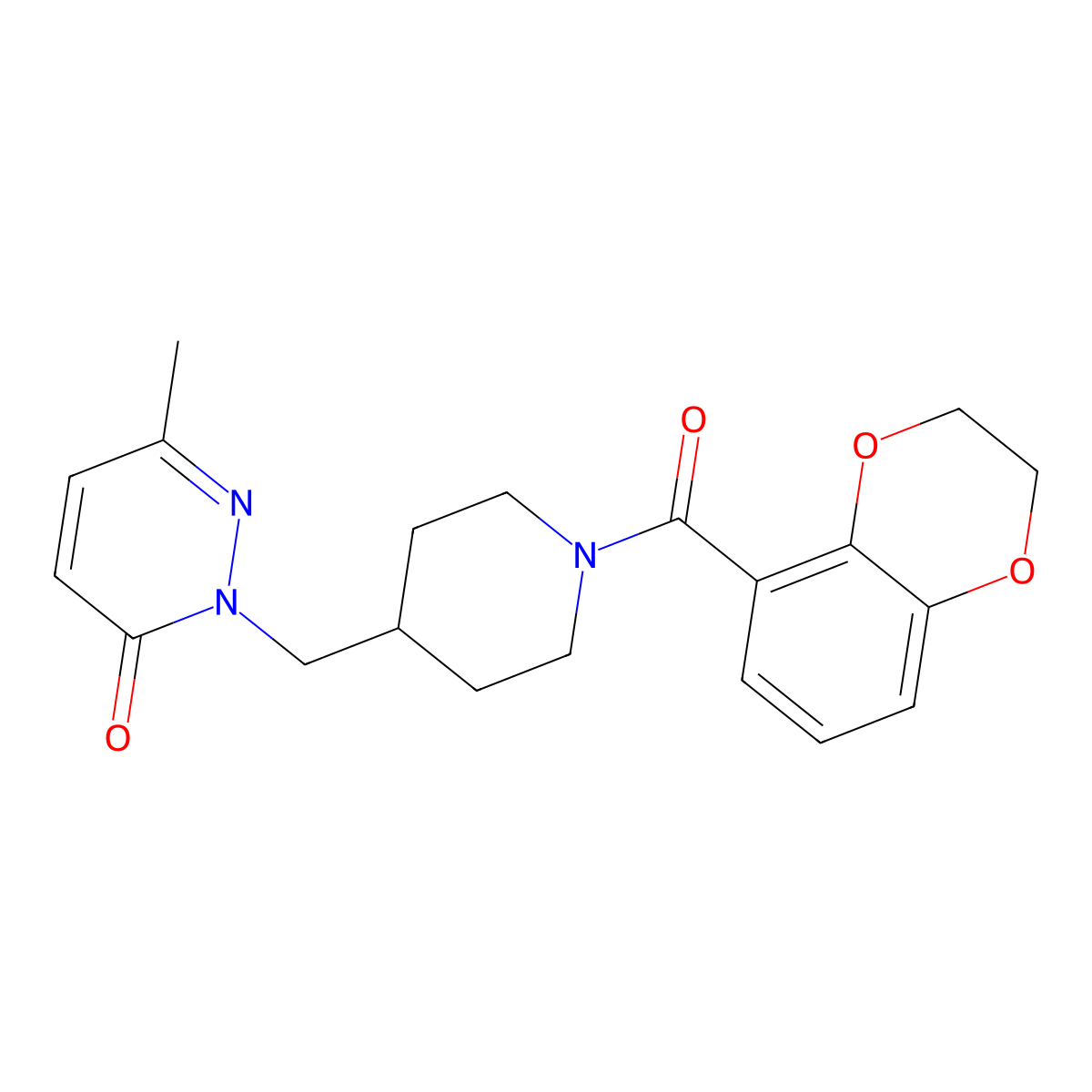 2-{[1-(2,3-Dihydro-1,4-benzodioxine-5-carbonyl)piperidin-4-yl]methyl}-6-methyl-2,3-dihydropyridazin-3-one molecular structure, CAS 2097864-11-2